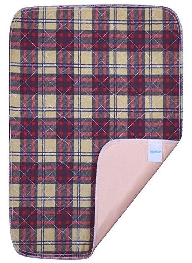 BrightCare Ultra Waterproof Washable Seat Pad (20 x 22 Inch) for Incontinence - Seniors, Adult, Children, or Pet Underpad - Triple Layer Chair Cover Protector, 24 Ounce Absorbency (Plaid) by BrightCare - Image 1